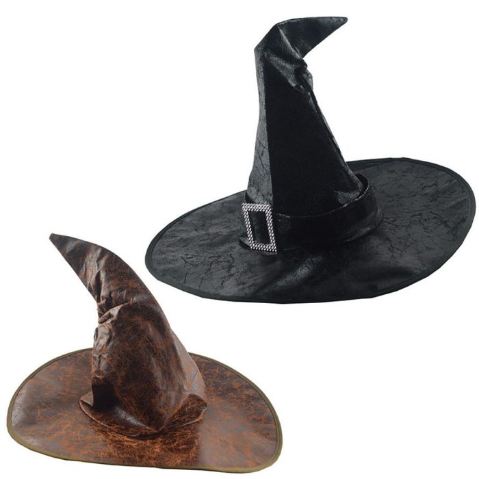 Black Witch Hats Women Large Ruched Hat Halloween Party Fancy Dress Decor Drama Top Hat