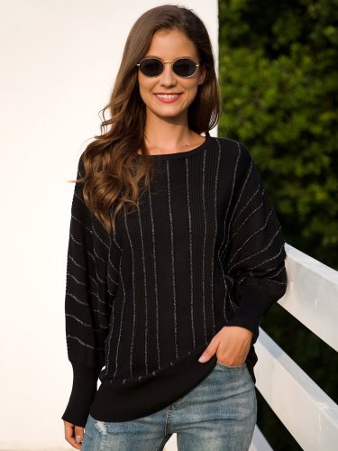 Long Sleeve Casual Stripes Sweaters