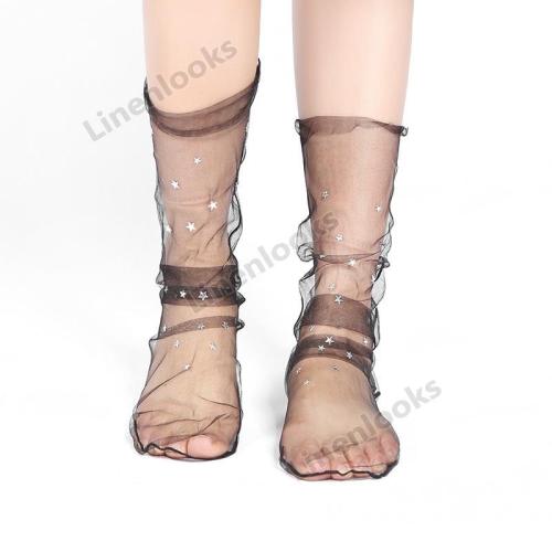 Thin Shiny Star Net Stockings Female Sweet Yarn Socks