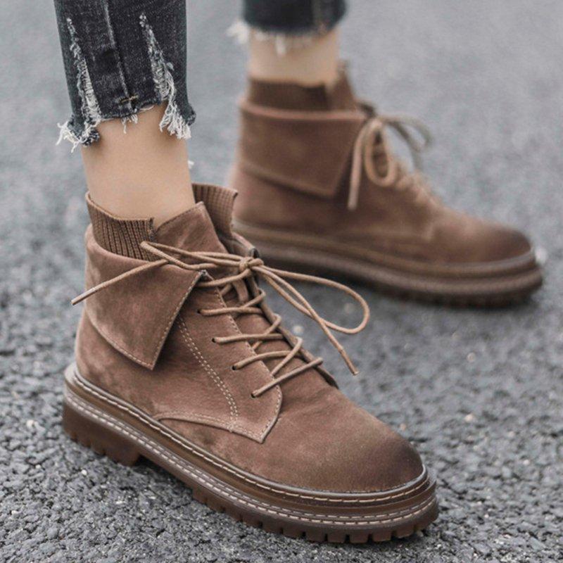 women's casual lace up martin boots