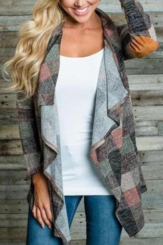 Patchwork  Colouring  Long Sleeve Cardigan