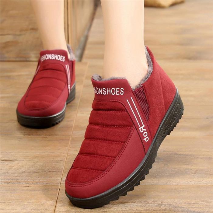 Fleece-lined Gore Snow Boots Women Slip-On Ankle Shoes