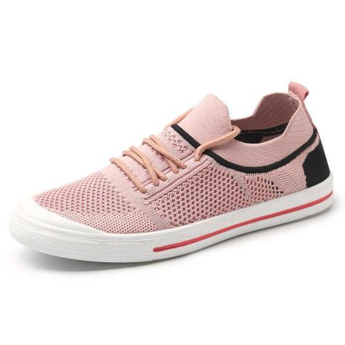 Women Lace-Up Spring/fall Mesh Fabric Plus Size Flat Sneakers
