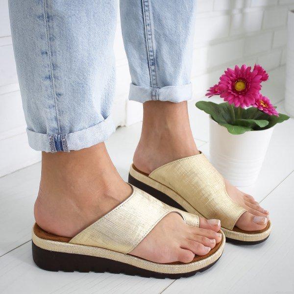 Women Comfy Low Heel Open Toe Casual Sliver Sandals
