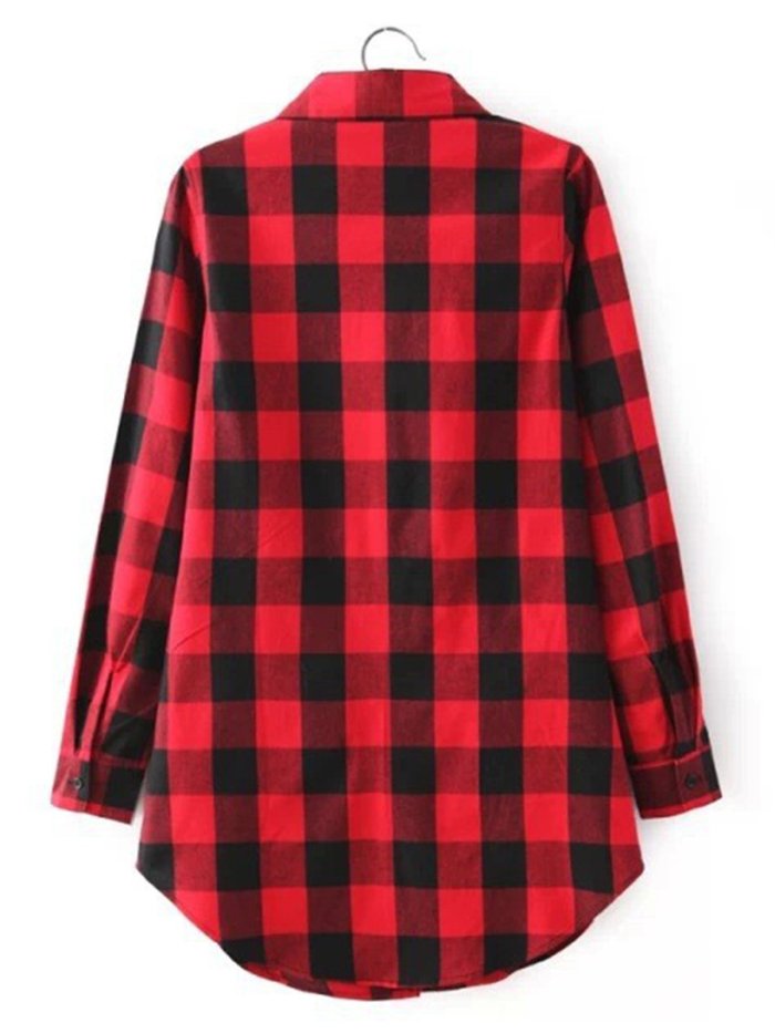 Checked Plus Size Winter Spring/Fall Shirts
