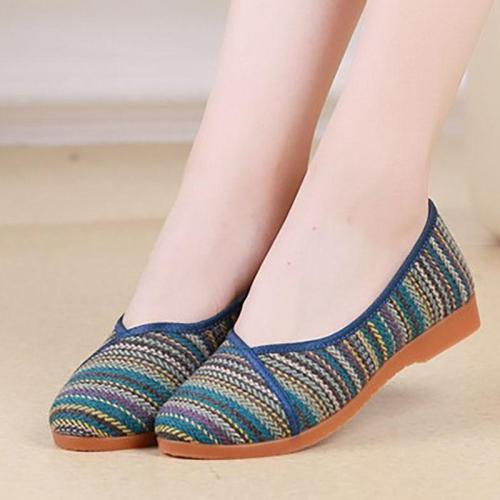 Women Canvas Flats Casual Comfort Slip On Shoes