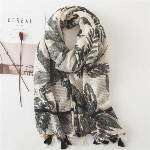 Lady Cotton and Linen Scarf Winter Popular Silk Scarves Ethnic Style Print Beach Towel
