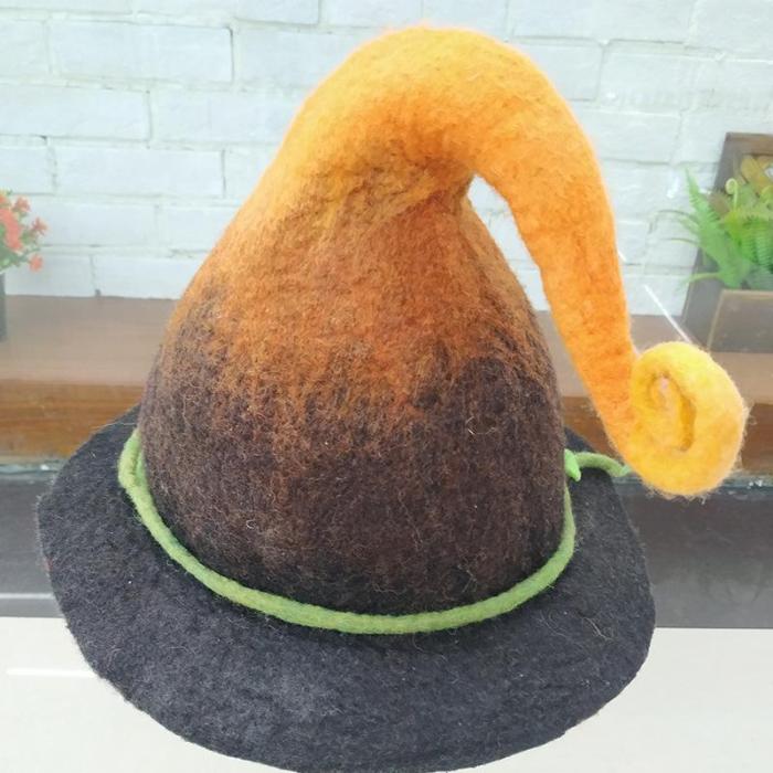 Handmade Wool Felt Hat Adult Child Wizard Magic Elf Hat