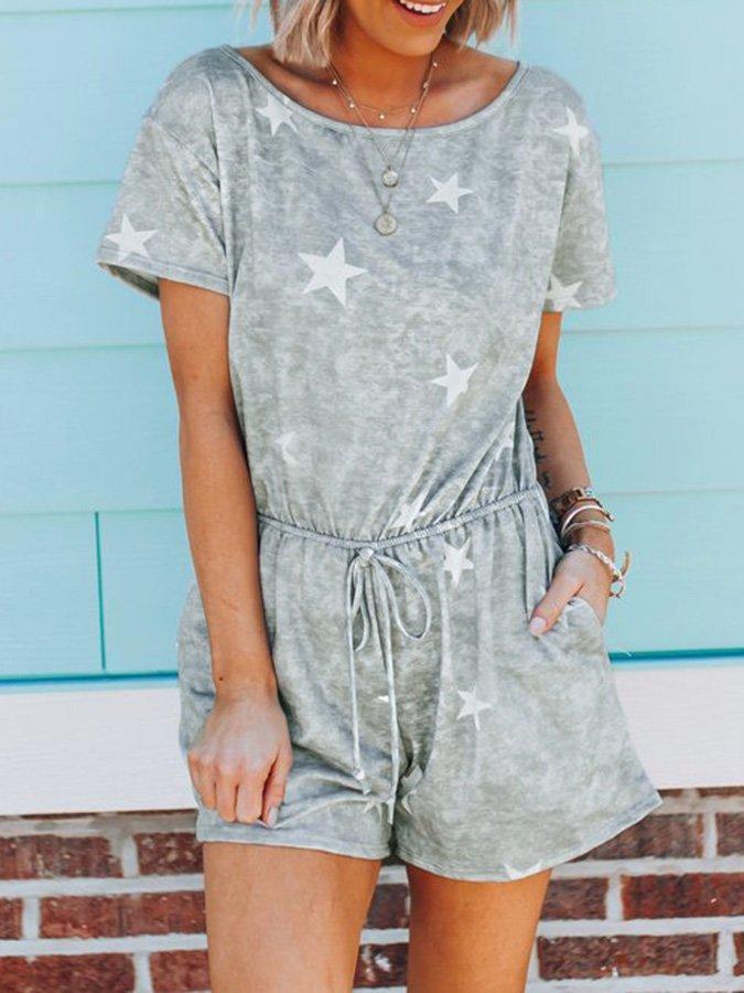 Gray Short Sleeve Star Suits