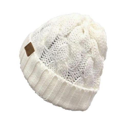 Korean Twist Flanging Knitted Cap Winter Warm Brand Skullies Beanies Woolen Yarn Hats for Women Pompom