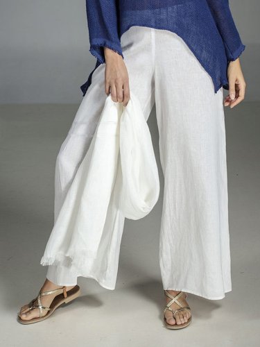 Plain Casual Linen Pants
