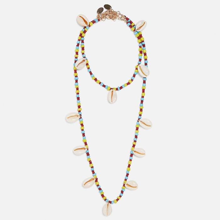 Summer Colorful Beaded Necklace for Women Shell Stone Chain Necklace Sets Trendy Chokers