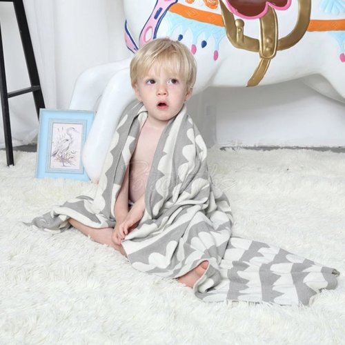 Baby Printed Crochet Knit Blankets