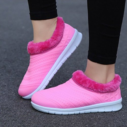 Women Slip-on Winter Booties Faux Fur Casual Loafers Shoes