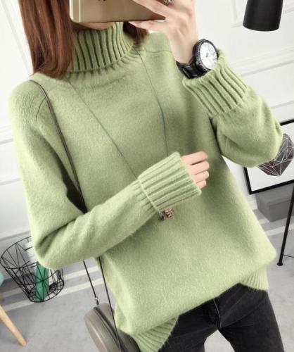 2020 New Style for Autumn and Winter Loose Turtleneck Pullover Sweater Women Long Sleeve Wild Bottoming Sweater Thickening
