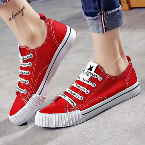 Women Fabric Sneakers Casual Comfort Lace Up Shoes