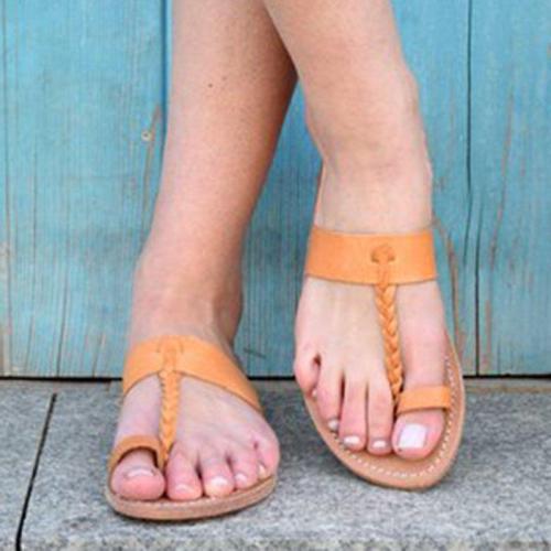 Summer PU Flats Flip-Flops Bohemian Sandals
