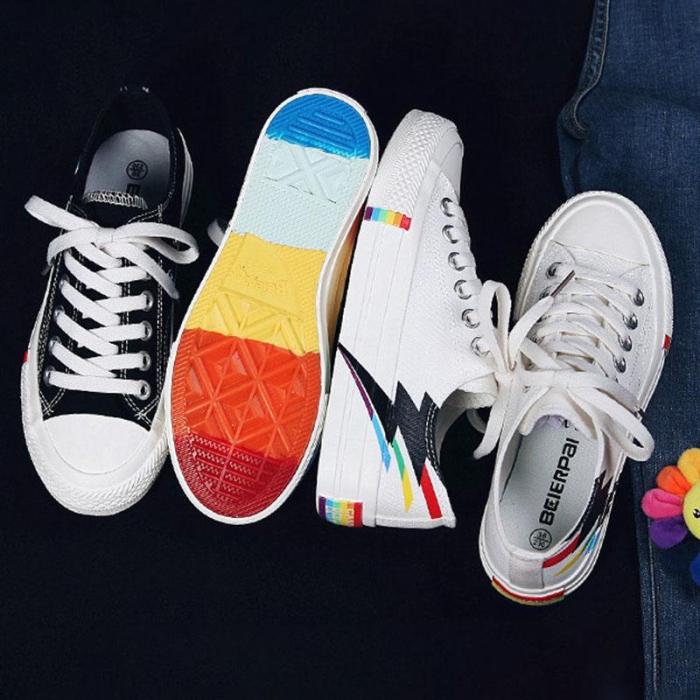 Korean Style Lightning Mixed Color Canvas Shoes Sneakers