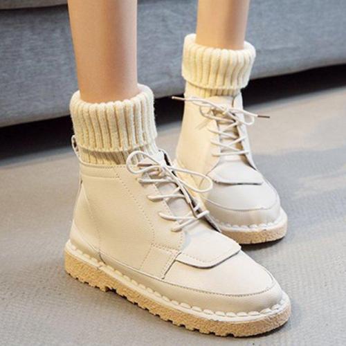 Women Booties Casual Lace Up Shoes