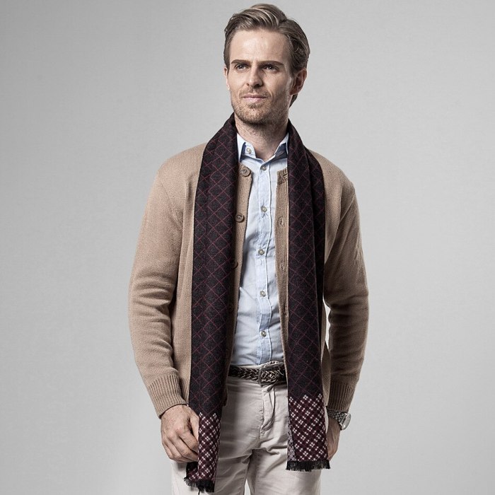 New men's scarf autumn and winter classic plaid scarf