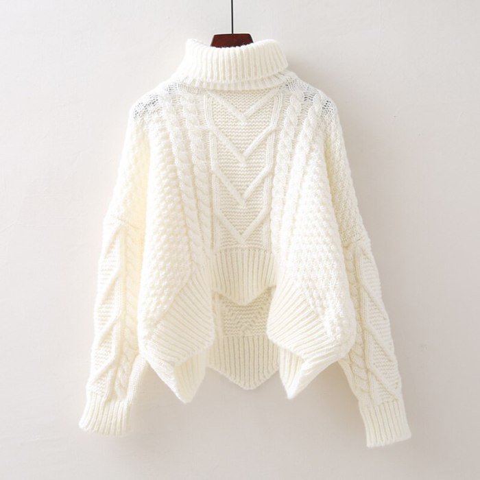 Autumn Winter Thicken Turtleneck Women Knitting Sweater Tops