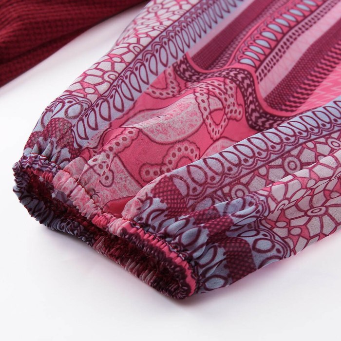 Sweater Women Ladies Autumn Print Stitching Long-Sleeved Knit Cardigan Top
