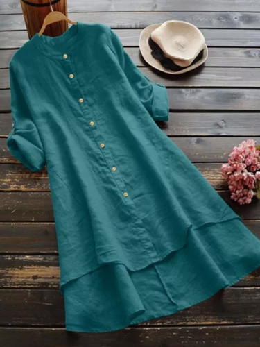 Women Vintage Cotton Linen Top Spring Plus Size