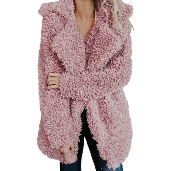 Womens Winter Jacket Ladies Warm Faux-fur Coat Jacket Long Thick Cardigan Outerwear