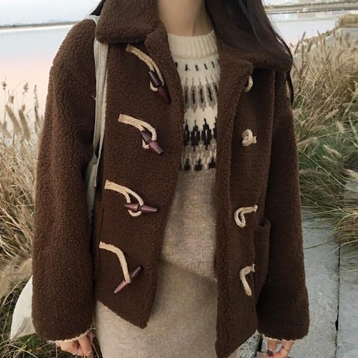 Faux Fur Coat Fuzzy Jacket  Winter  Cropped  Women