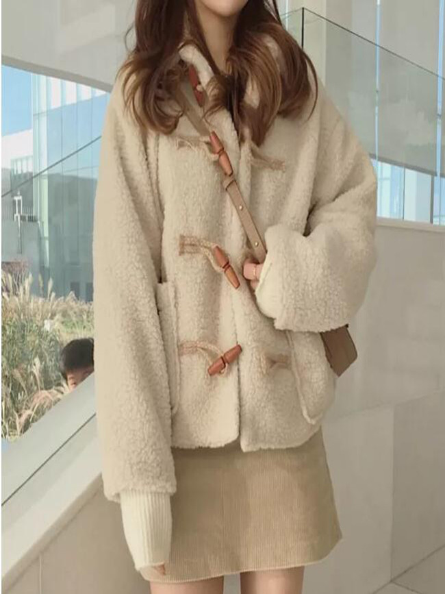 Faux Fur Coat Fuzzy Jacket  Winter  Cropped  Women