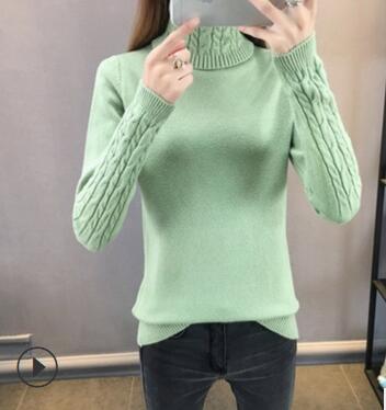 Turtleneck Long Sleeve Slim Elastic Short Sweater
