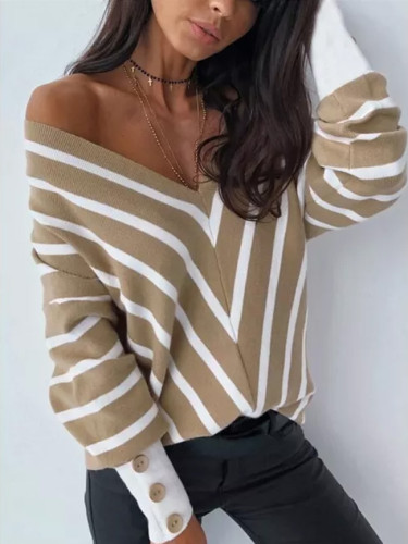 New Autumn Casual Sweater Plaid Long Sleeve Knitted Jumpers