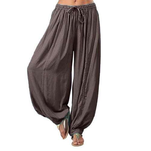 Trousers woman Casual Pants Solid Color Loose Pants Cotton Linen For Ladies