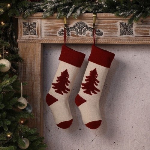 Christmas Socks Pendant Knitted 3D Christmas Tree Socks  Christmas Bags Stocking Stuffers Gift Bag