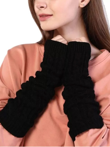 Women Winter Arm Warmers Fingerless Long Gloves Solid Color Warm Elbow Mittens Knitted Sleeves Twist Pattern Gloves
