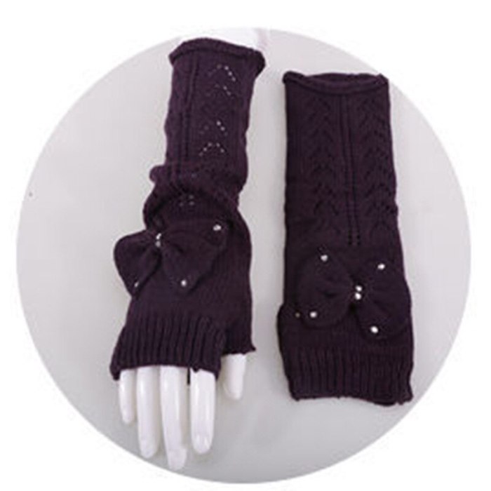 Lovely Women Knit Fingerless Fashion Hollow Out  Mittens