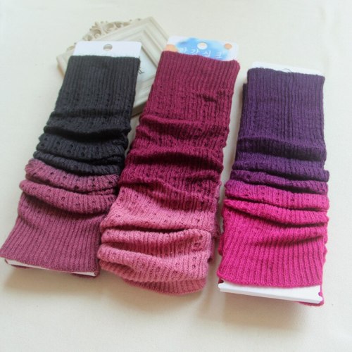 Soft Cashmere Gradual Colors Heap Foot Sleeves Autumn And Winter Warm Knitted