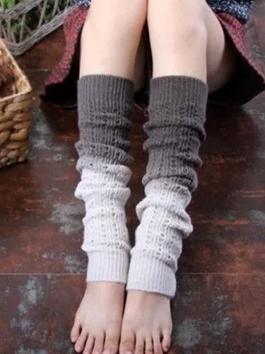 Soft Cashmere Gradual Colors Heap Foot Sleeves Autumn And Winter Warm Knitted