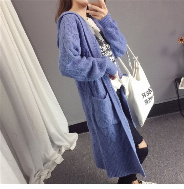 Loose Knitted Sweater Coat Women Thick Cardigans Long Sweater