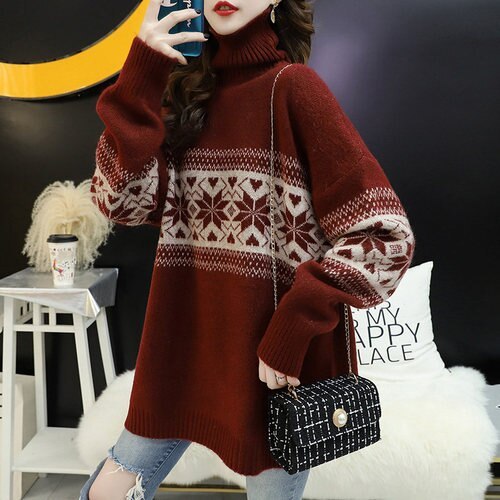Winter Turtleneck Bottoming Shirt Thick Warm Pullover Women Sweaters