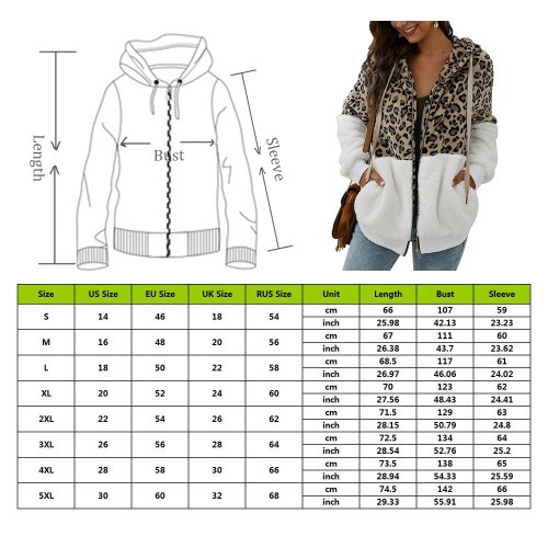 Autumn Warm Jacket Outwear Casual Fashion Leopard Tops Coat