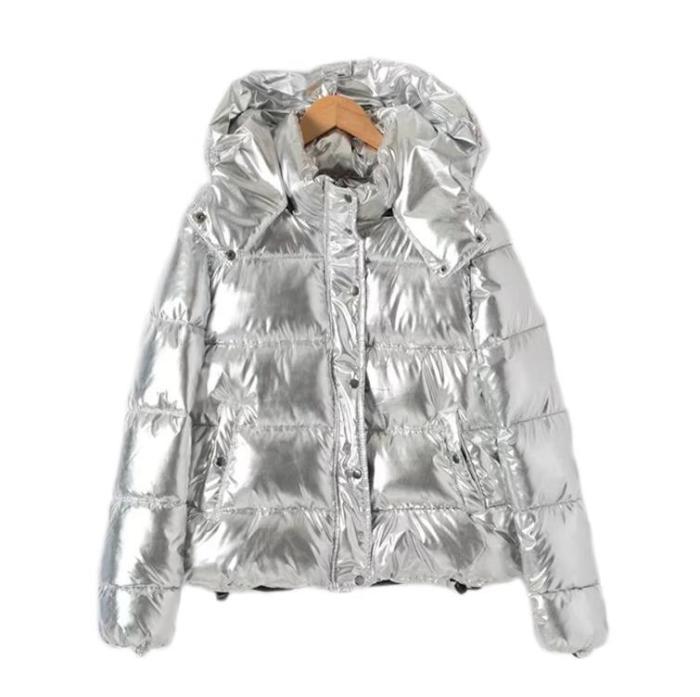 Thicken Hooded Winter Jacket silver Parka Warm  Coat