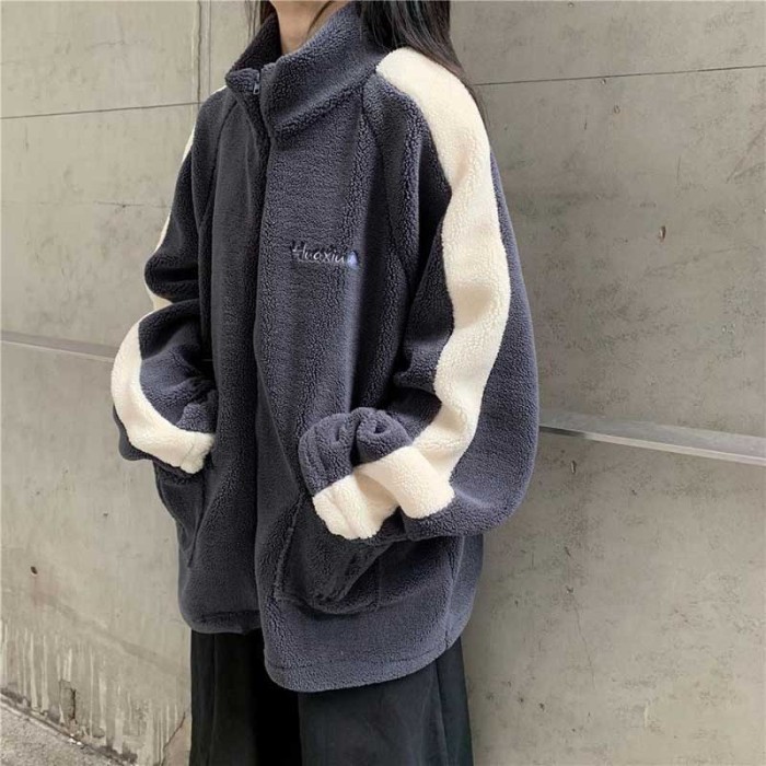 Women's Clothing spring fall winter new fashion patchwork coats thick jackets