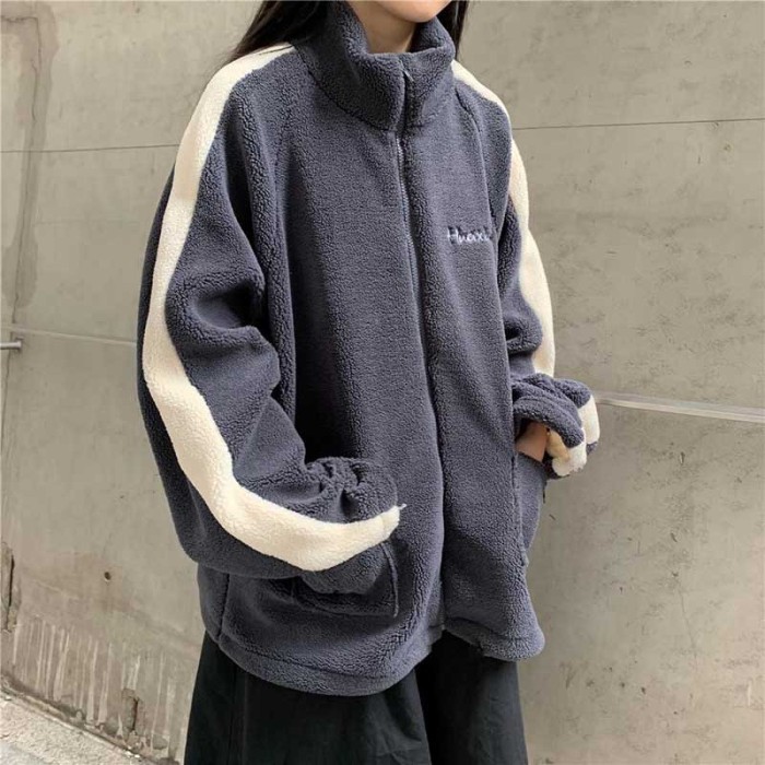Women's Clothing spring fall winter new fashion patchwork coats thick jackets