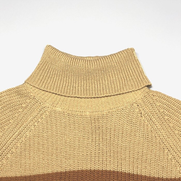 Turtlenecks Sweaters Striped Long Sleeve Knitted Pullovers