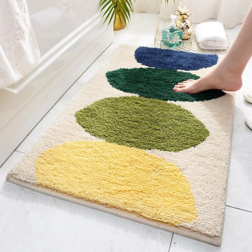 Lemon Leaf Soft Fluffy Flocking rug Nordic Style Colorful Rug