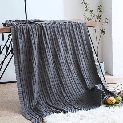 Cotton Blanket Chunky Knit Blanket Sofa Blanket Blankets for Beds