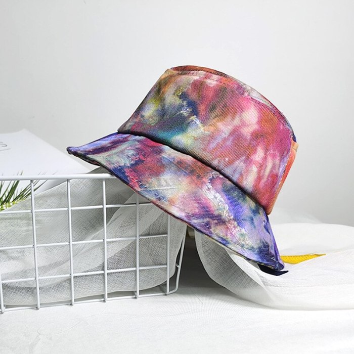 Fashion Tie-Dye Bucket Hat Gradient Colorful  Fisherman Cap