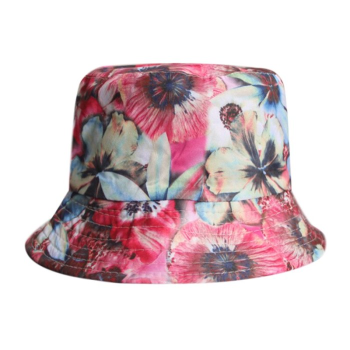 Summer Fisherman Hat Casual Floral Print Bucket Hats