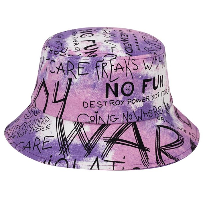 Fashion personality Tie-dye Graffiti Bucket Hat Summer Casual Sun Hat Beach Fisherman Hats